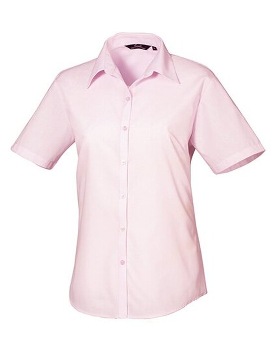 Ladies` Poplin Short Sleeve Blouse