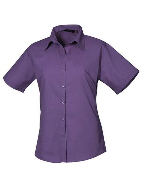 Ladies` Poplin Short Sleeve Blouse