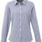 Ladies` Microcheck (Gingham) Long Sleeve Cotton Shirt