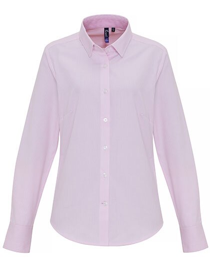 Ladies Cotton Rich Oxford Stripes Shirt