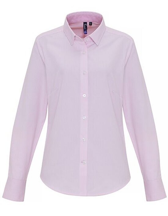 Ladies Cotton Rich Oxford Stripes Shirt