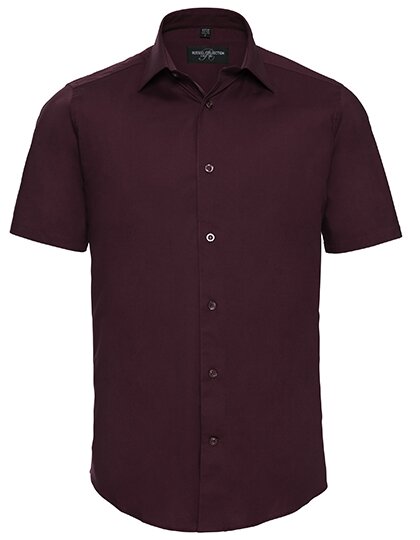 Men`s Short Sleeve Fitted Stretch Shirt