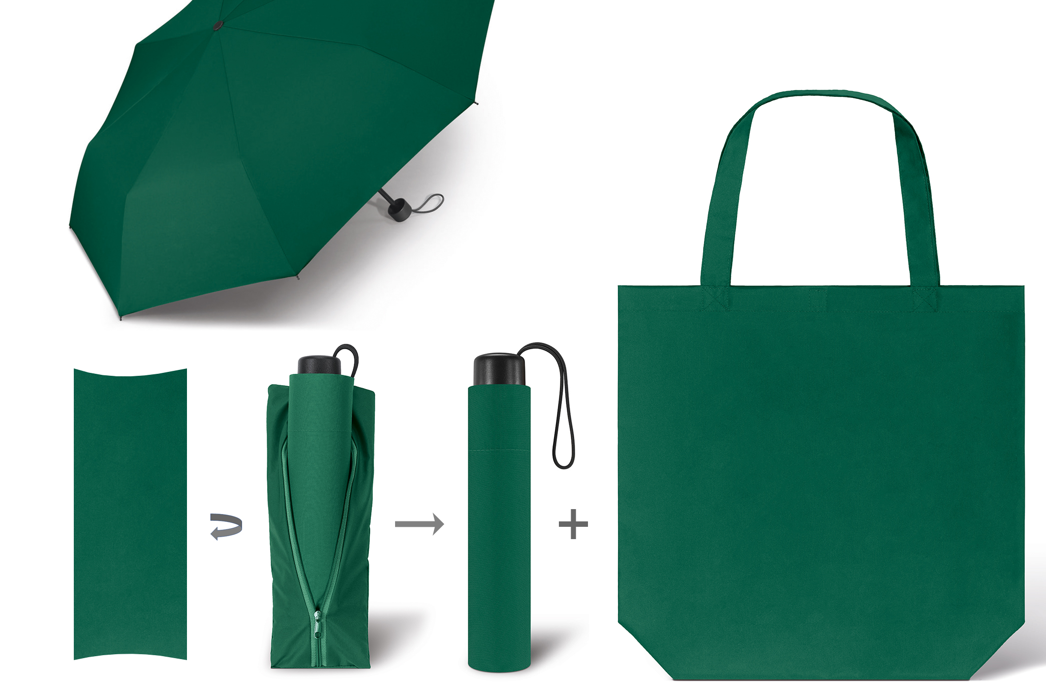 Taschenschirm mit Einkaufstasche SCHIRM & SHOPPER