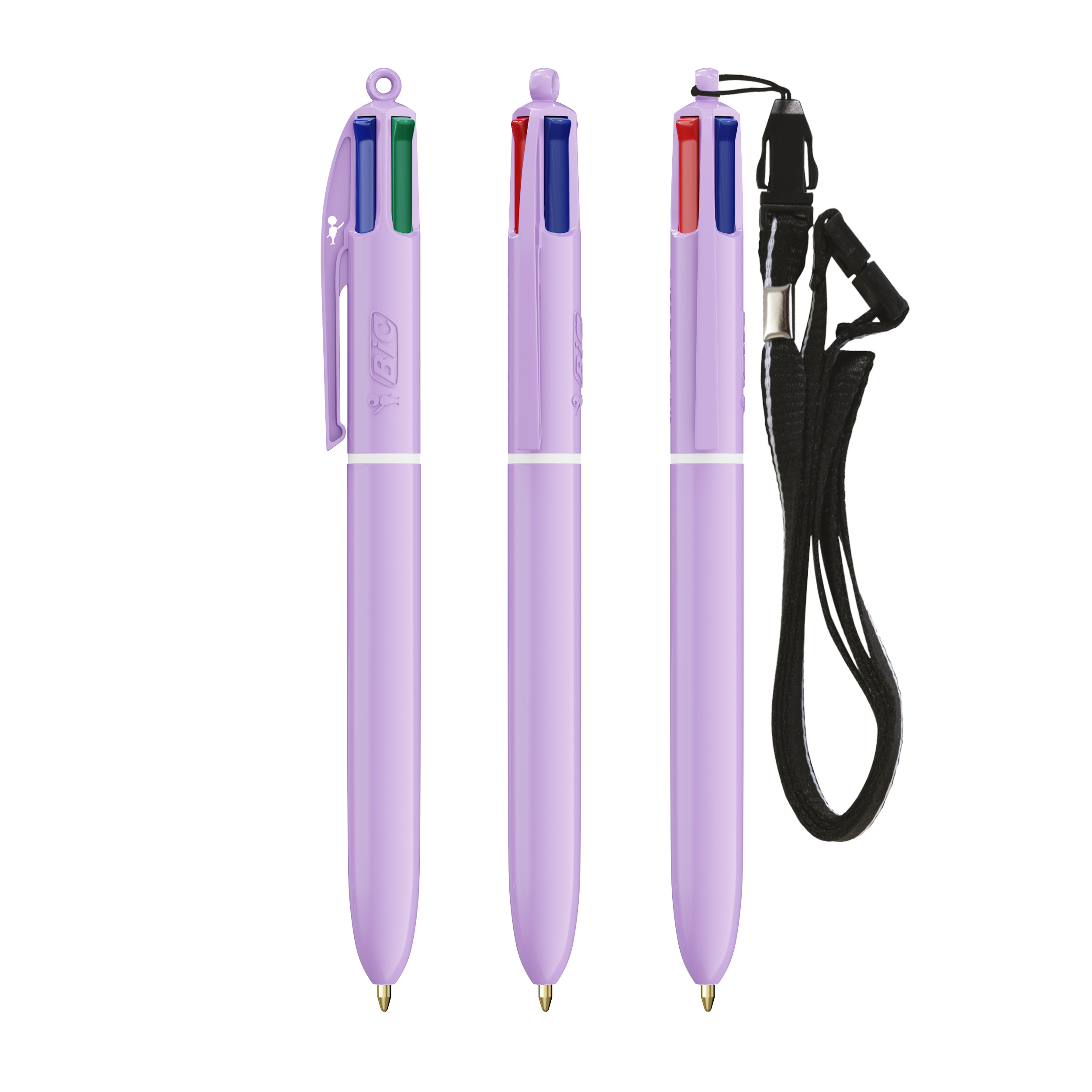 BIC® 4 Colours® Pastel + lanyard