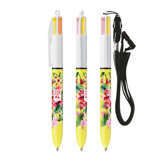 BIC® 4 Colours® Sun with lanyard ballpen