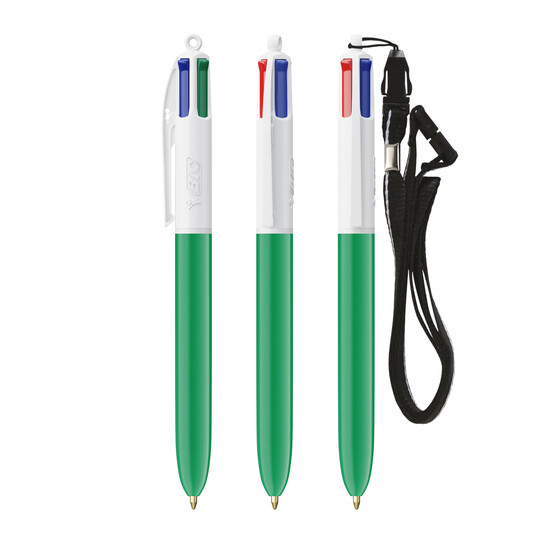 BIC® 4 Colours® ballpen + lanyard