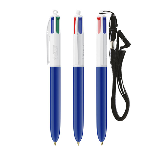 BIC® 4 Colours® ballpen + lanyard