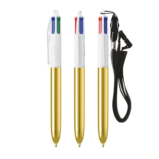 BIC® 4 Colours® Shine with lanyard ballpen