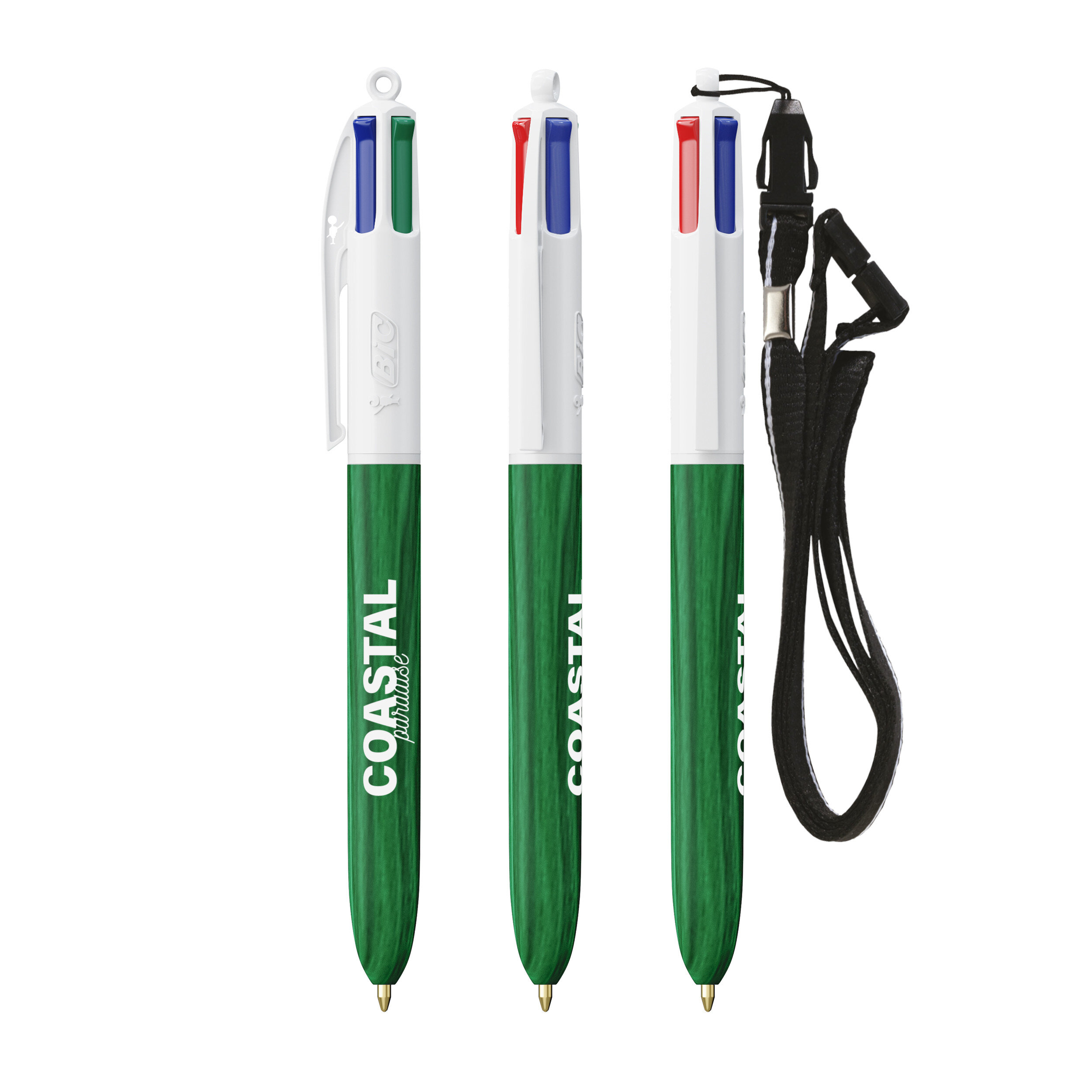 BIC® 4 Farben Wood Style mit Lanyard