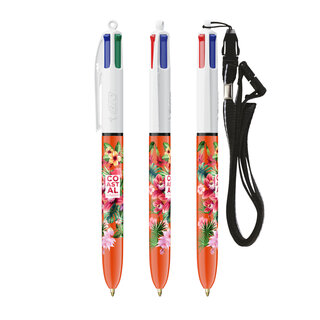 BIC® 4 Colours Fine mit Lanyard-Kugelschreiber