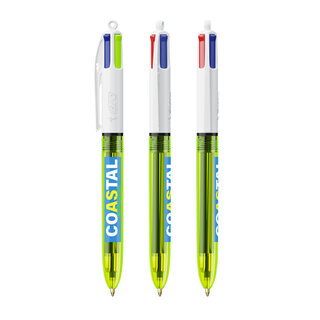 BIC® 4 Farben Fluo Kugelschreiber Transparentes