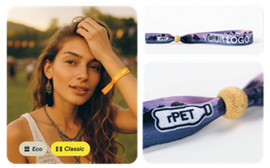 rPET Einlassband eco mit Bambusperle