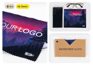 Brillenputztuch im Umschlag aus Kraftpaier