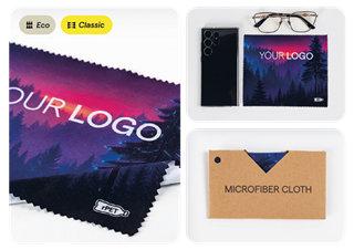 Brillenputztuch im Umschlag aus Kraftpaier