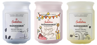 Santalina Glückskerze mit Botschaft