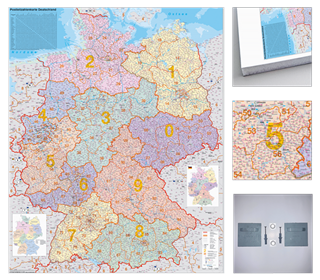 Deutschland Postleitzahlenkarte Pinnkarte