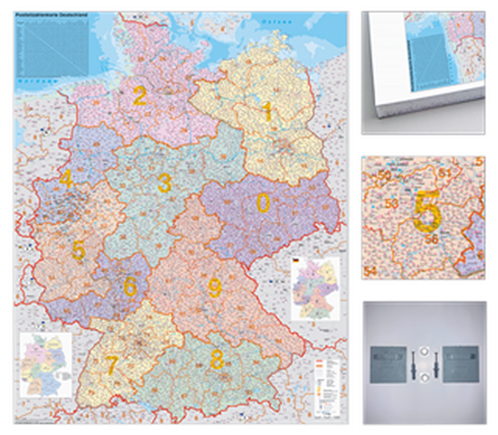 Deutschland Postleitzahlenkarte Pinnkarte