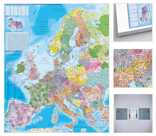 Europa Postleitzahlenkarte Pinnkarte