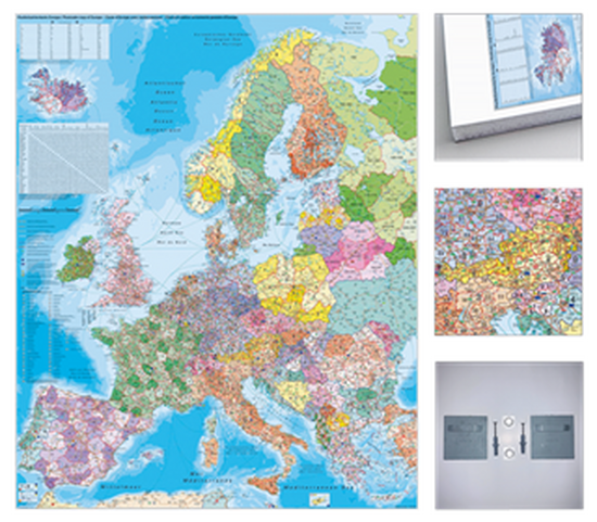 Europa Postleitzahlenkarte Pinnkarte